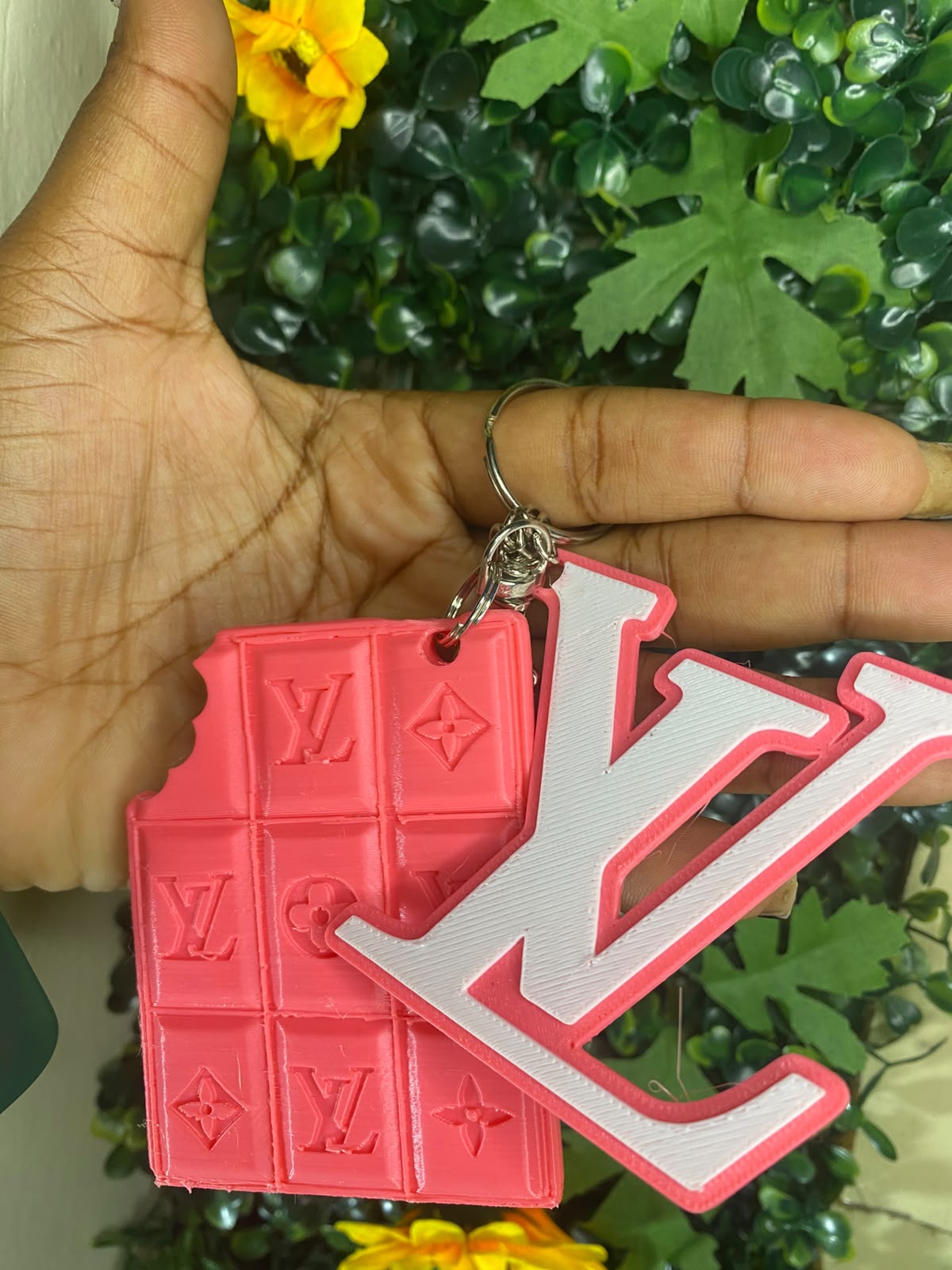 LV Inspired Keychain